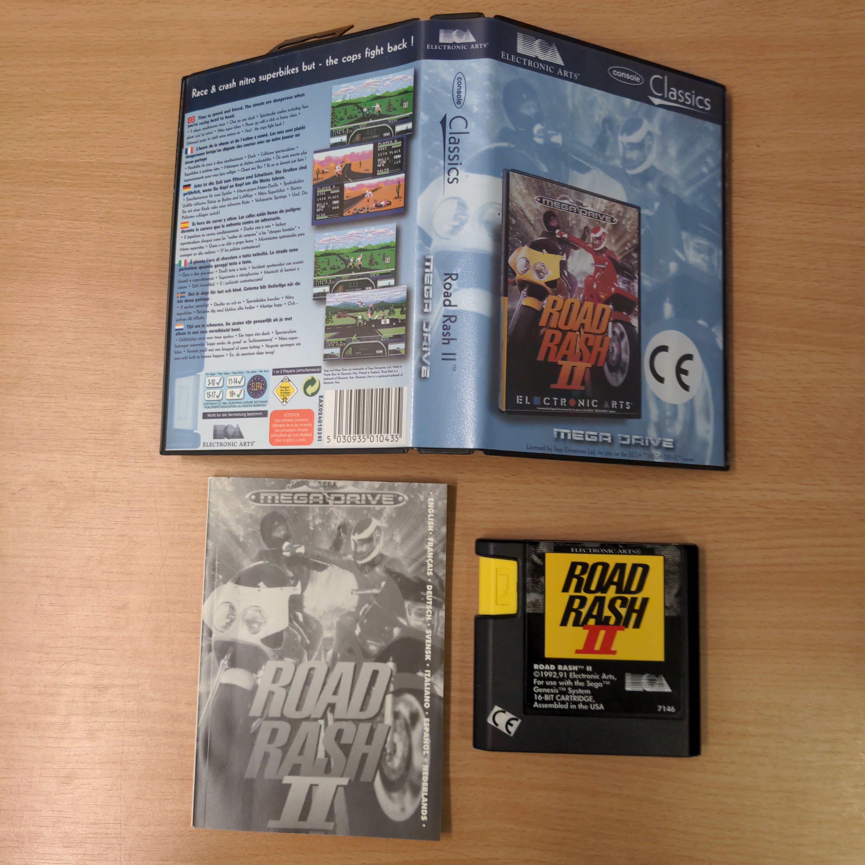 Road Rash II Classics Sega Mega Drive game complete Road Rash II Classics Sega Mega Drive game complete